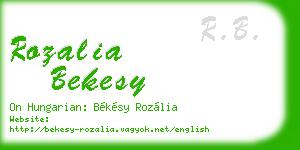 rozalia bekesy business card