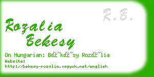 rozalia bekesy business card